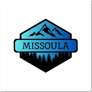 Missoula Montana Mountains and Trees Posters and Art